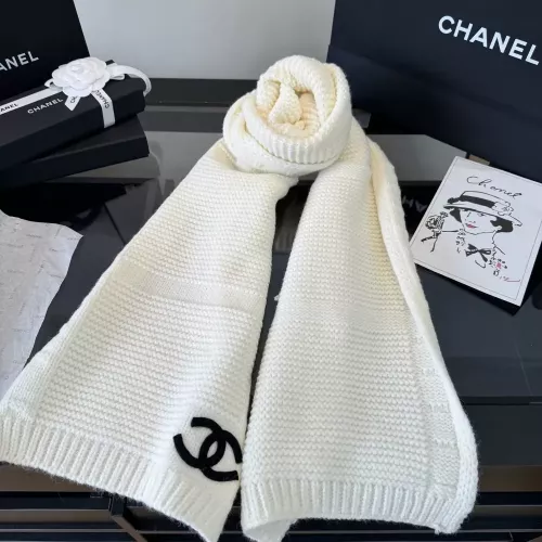 샤넬 니트 짜임 로고 자수 머플러