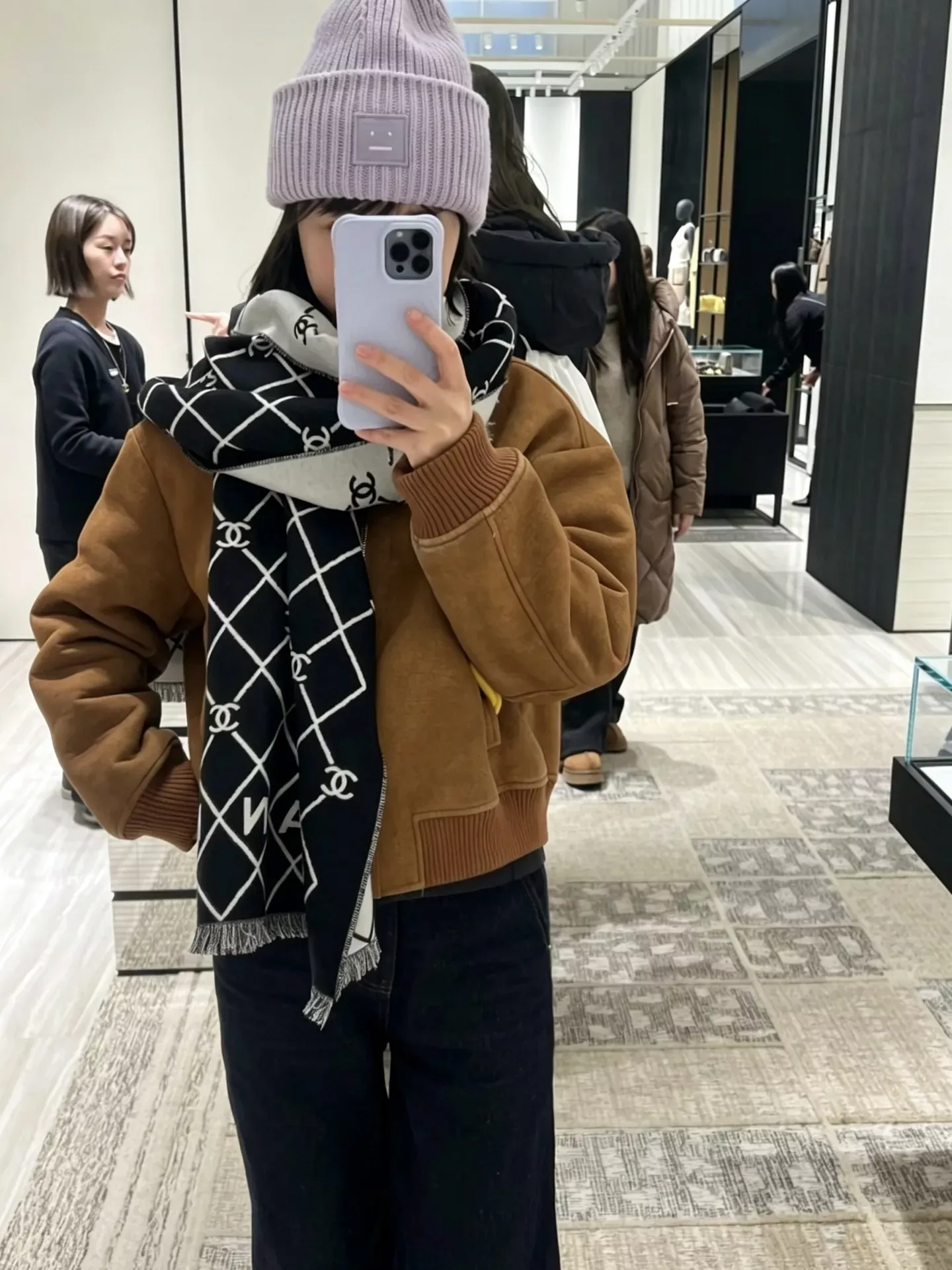 샤넬 양면 자카드 롱 머플러 상세 이미지 38