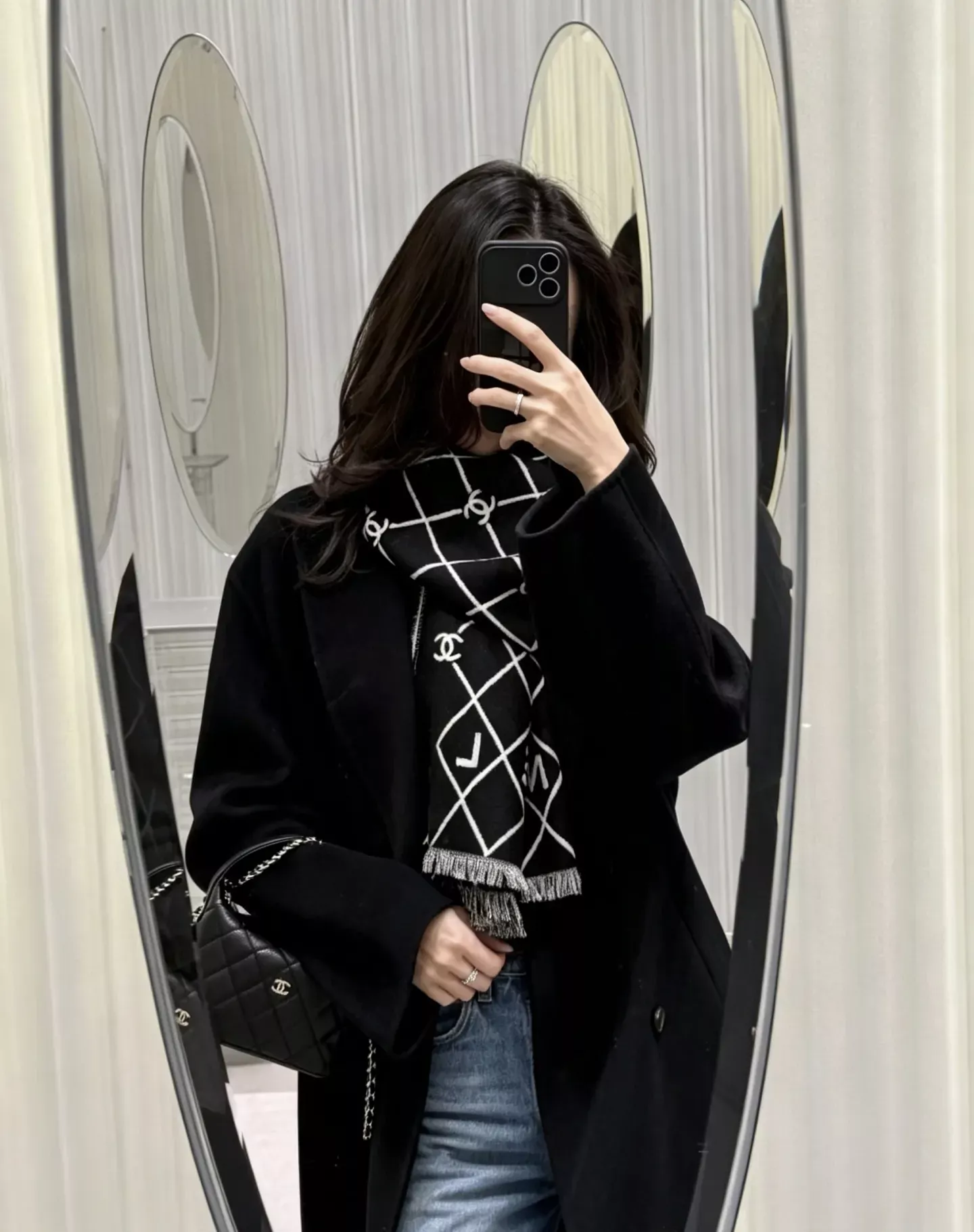 샤넬 양면 자카드 롱 머플러 상세 이미지 40
