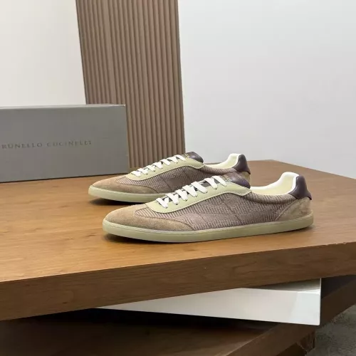브루넬로쿠치넬리 스웨이드 송아지 가죽 남성용 레이스 로우탑