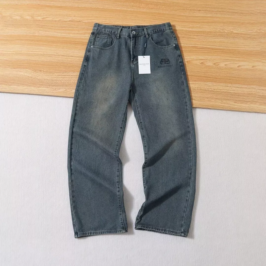 발렌시아가 워싱 와이드 데님 남녀공용 데님 팬츠 상세 이미지 11