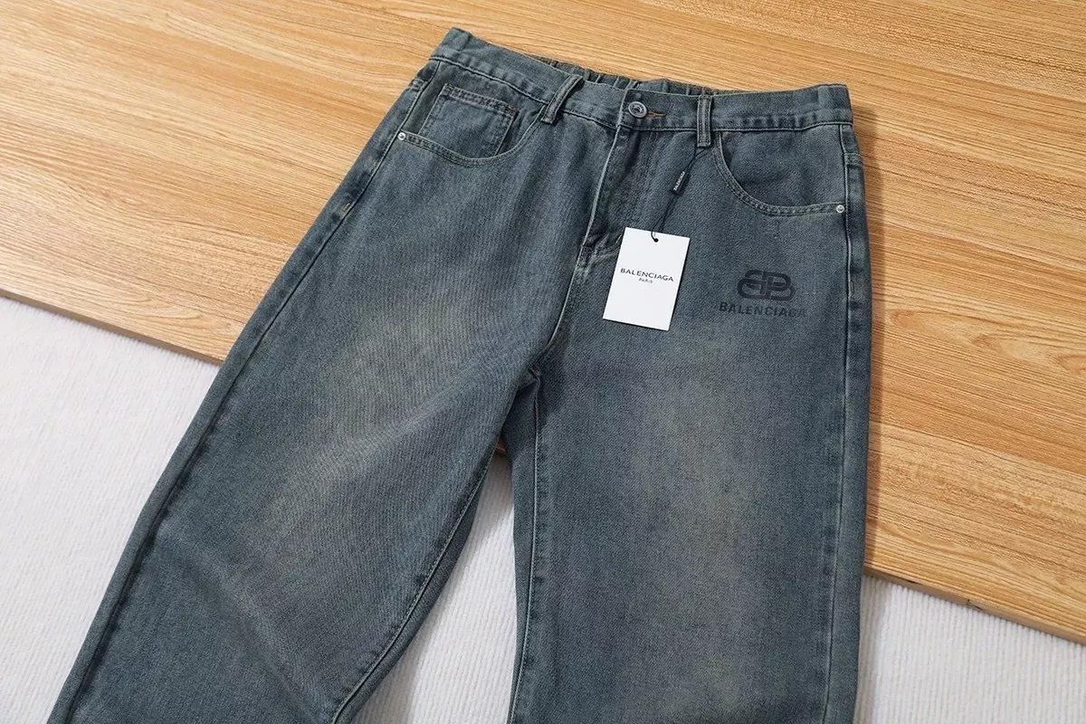 발렌시아가 워싱 와이드 데님 남녀공용 데님 팬츠 상세 이미지 7