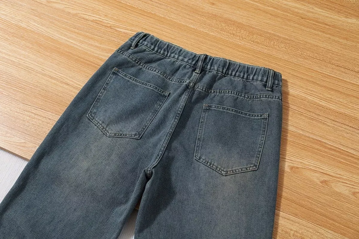 발렌시아가 워싱 와이드 데님 남녀공용 데님 팬츠 상세 이미지 8