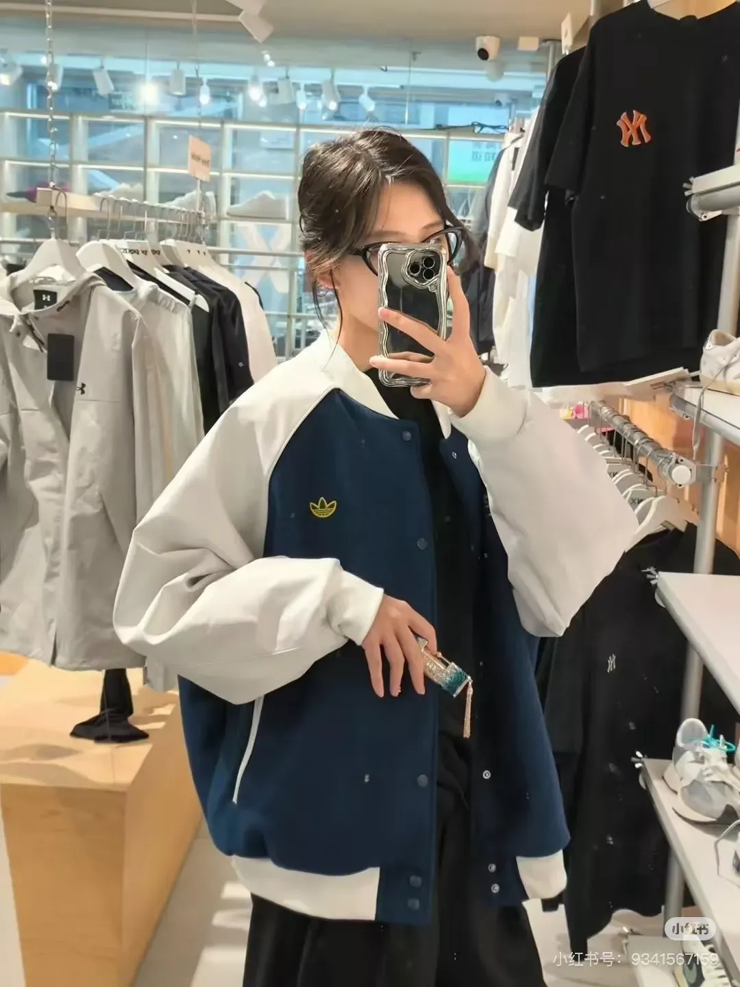 아디다스 자수 배색 오버핏 남녀공용 버튼 재킷 상세 이미지 26