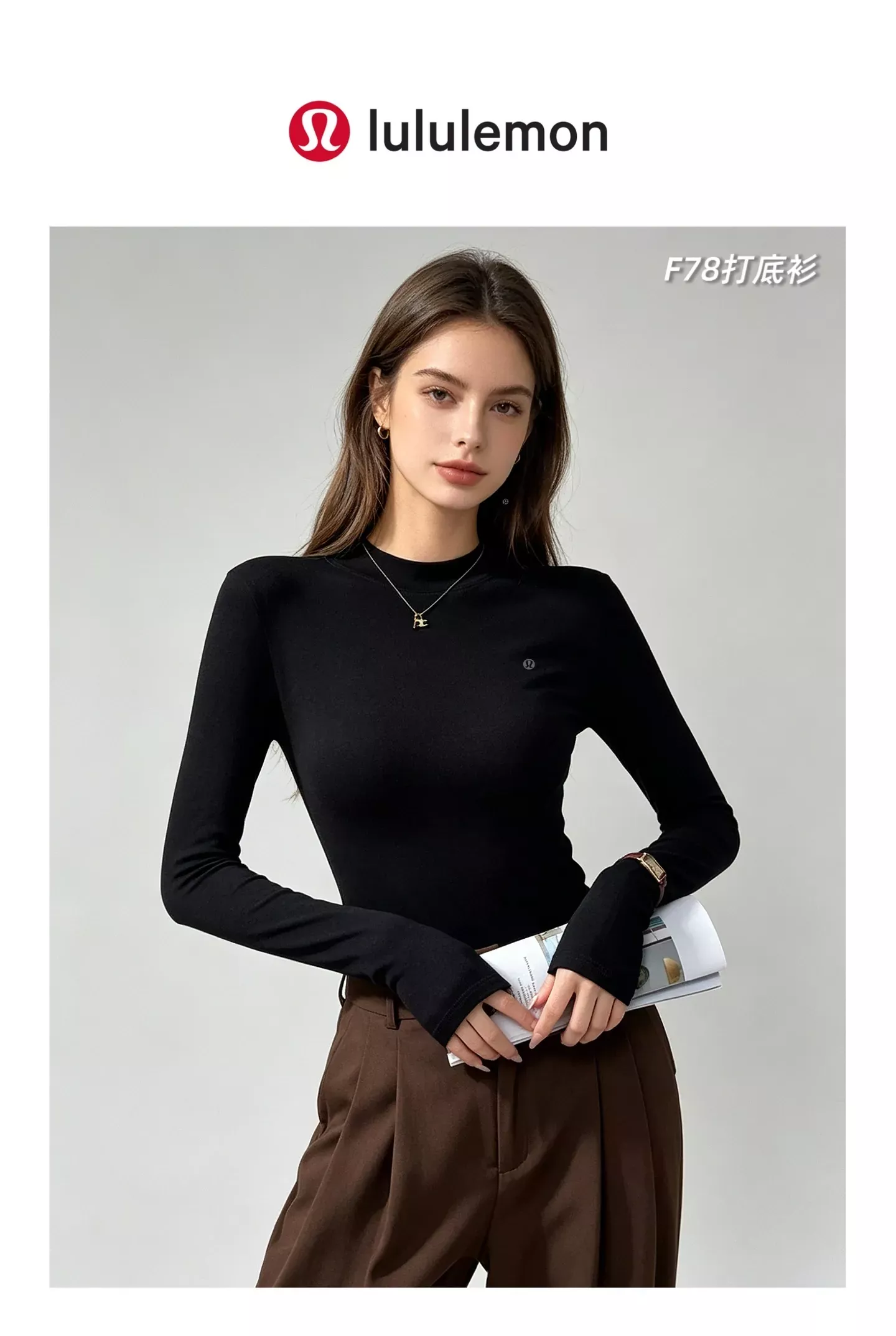 룰루레몬 스몰 터틀넥 슬림핏 여성용 긴소매 티셔츠 상세 이미지 22