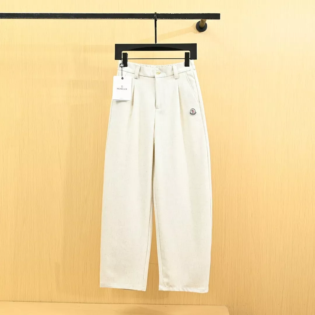 몽클레어 린넨 혼방 와이드 남녀공용 캐쥬얼 팬츠 상세 이미지 3