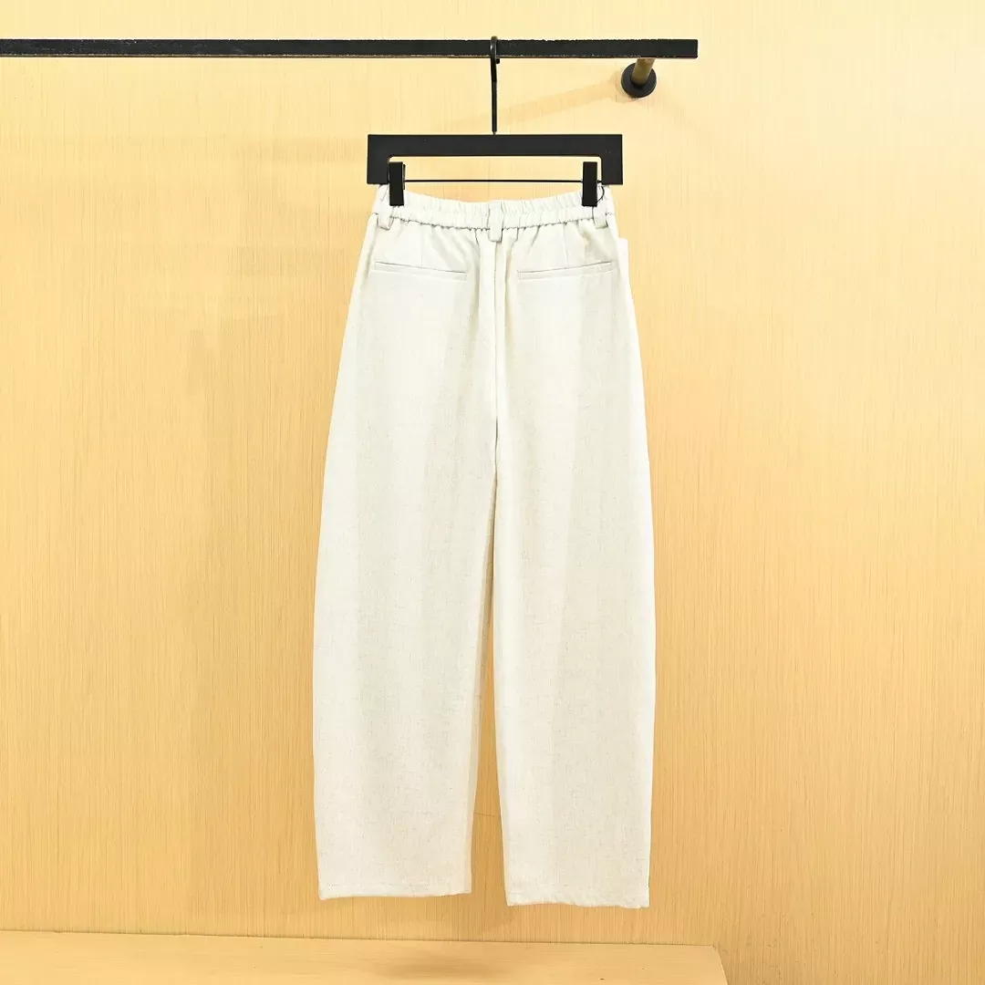 몽클레어 린넨 혼방 와이드 남녀공용 캐쥬얼 팬츠 상세 이미지 8