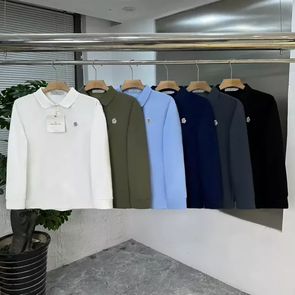 몽클레어 자수 로고 긴소매 남녀공용 긴소매 티셔츠