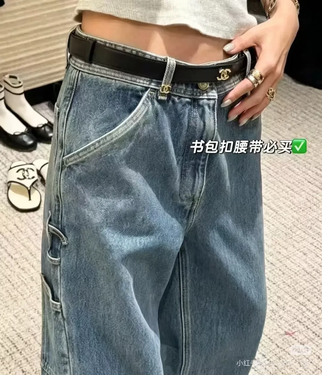 샤넬 조절형 송아지 가죽 여성용 가죽 벨트 상세 이미지 10