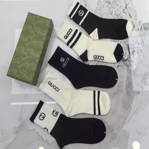 구찌 순면 혼색 5쌍 박스 남녀공용 장목 양말