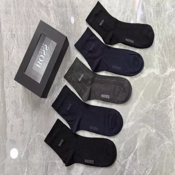 보스 자수 중단목 남성용 단목 양말
