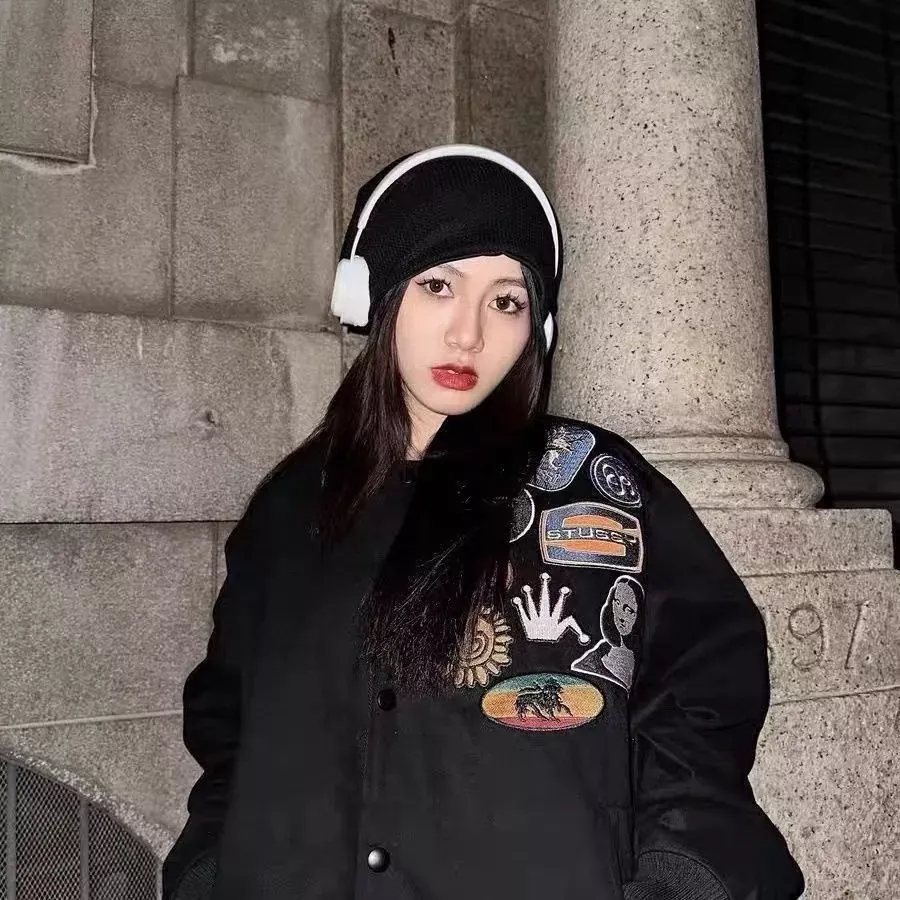 스투시 패치 자수 루즈핏 남녀공용 버튼 재킷 상세 이미지 12