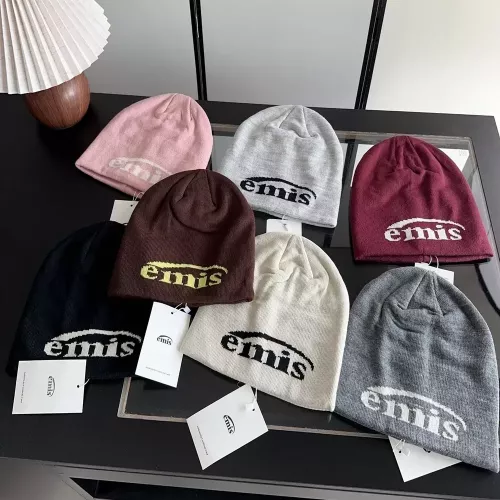 이미스 로고 자수 니트 비니