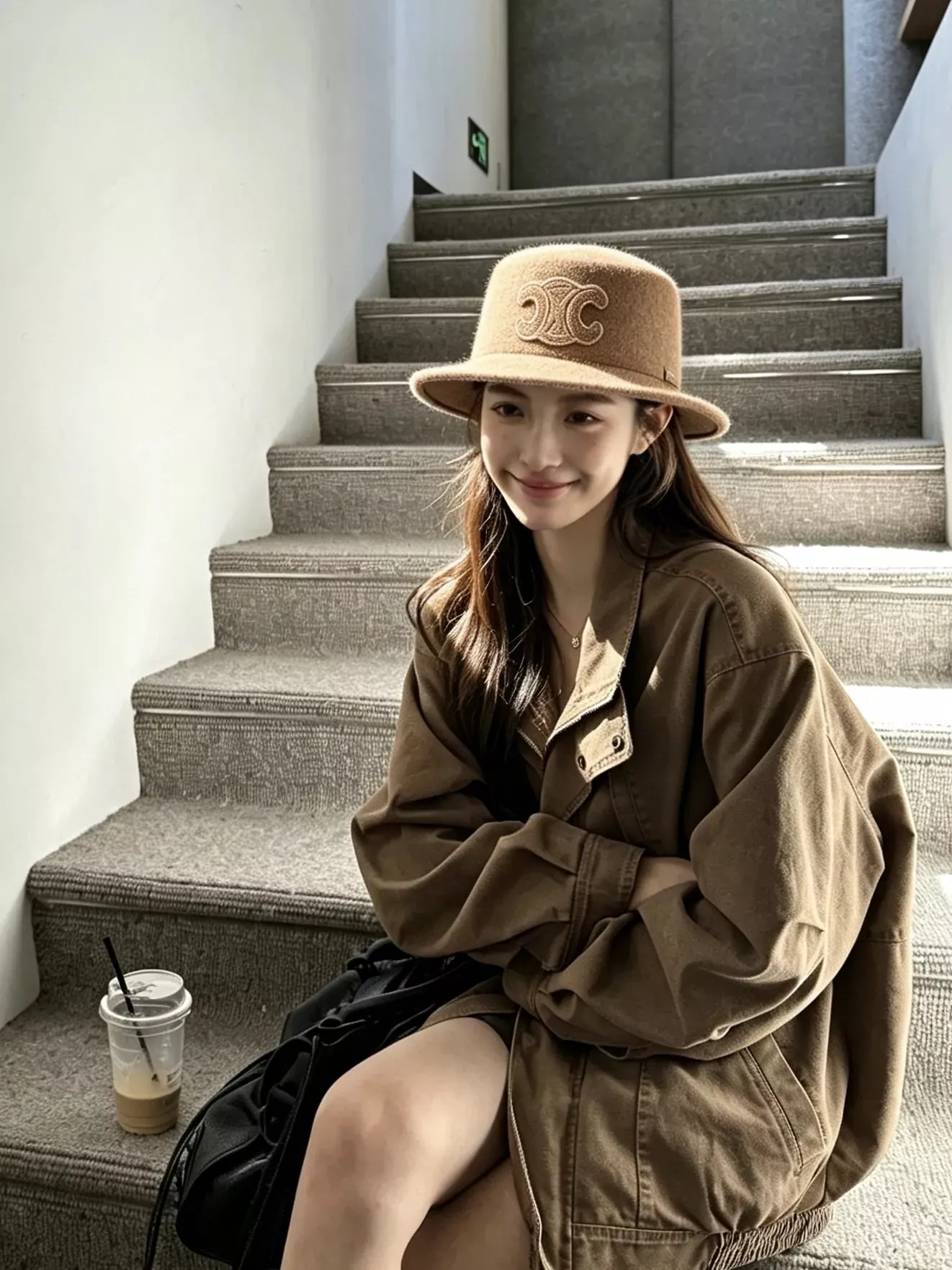 셀린느 트리옹프 자수 울 보트햇 상세 이미지 15