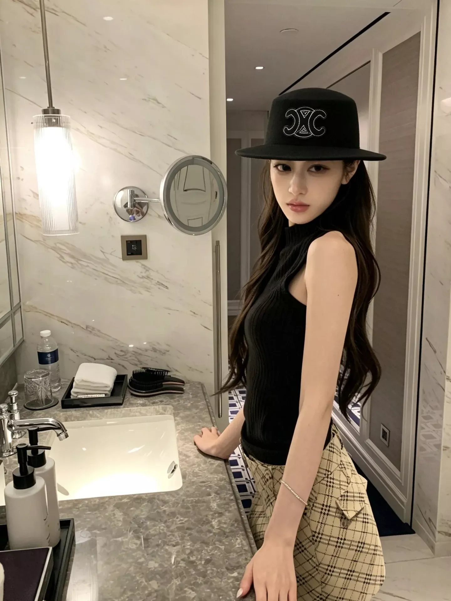 셀린느 트리옹프 자수 울 보트햇 상세 이미지 24