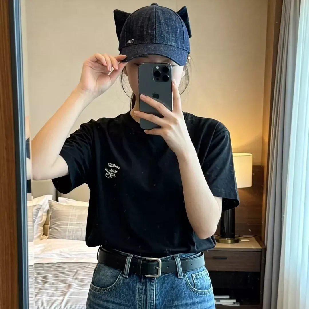 디올 리본 장식 데님 볼캡 상세 이미지 2