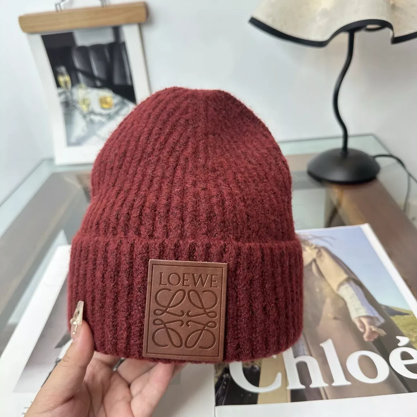 로에베 니트 울 로고 패치 비니 상세 이미지 18