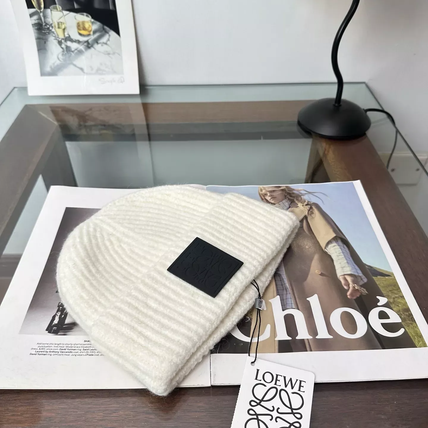 로에베 니트 울 로고 패치 비니 상세 이미지 58