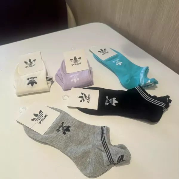 아디다스 마카롱 배색 5종 여성용 단목 양말