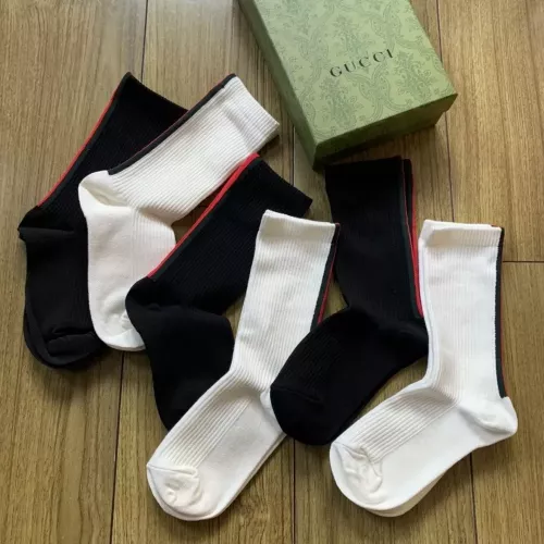 구찌 레드그린 스트라이프 순면 남녀공용 장목 양말
