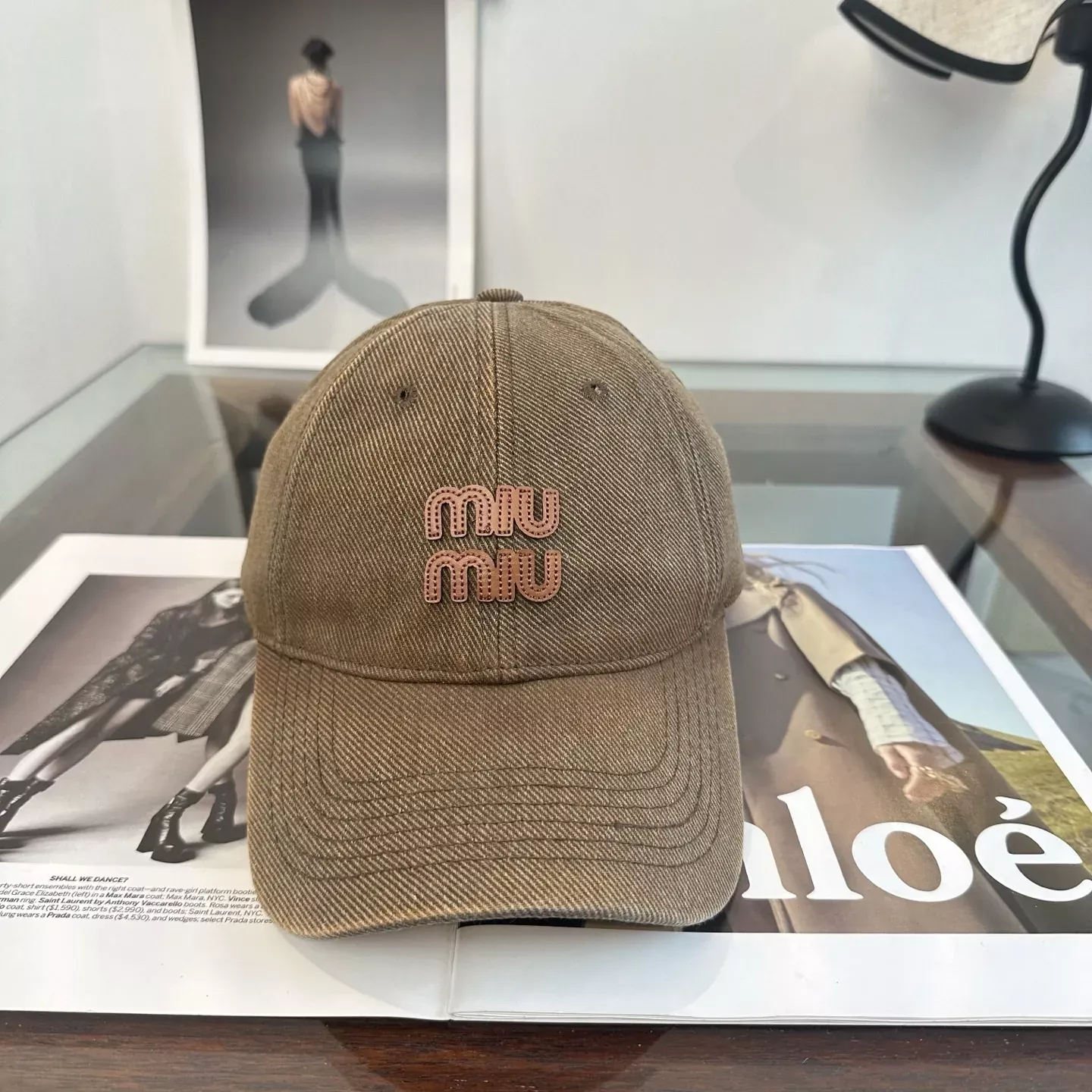 미우미우 자수 로고 베이스볼 볼캡 상세 이미지 11