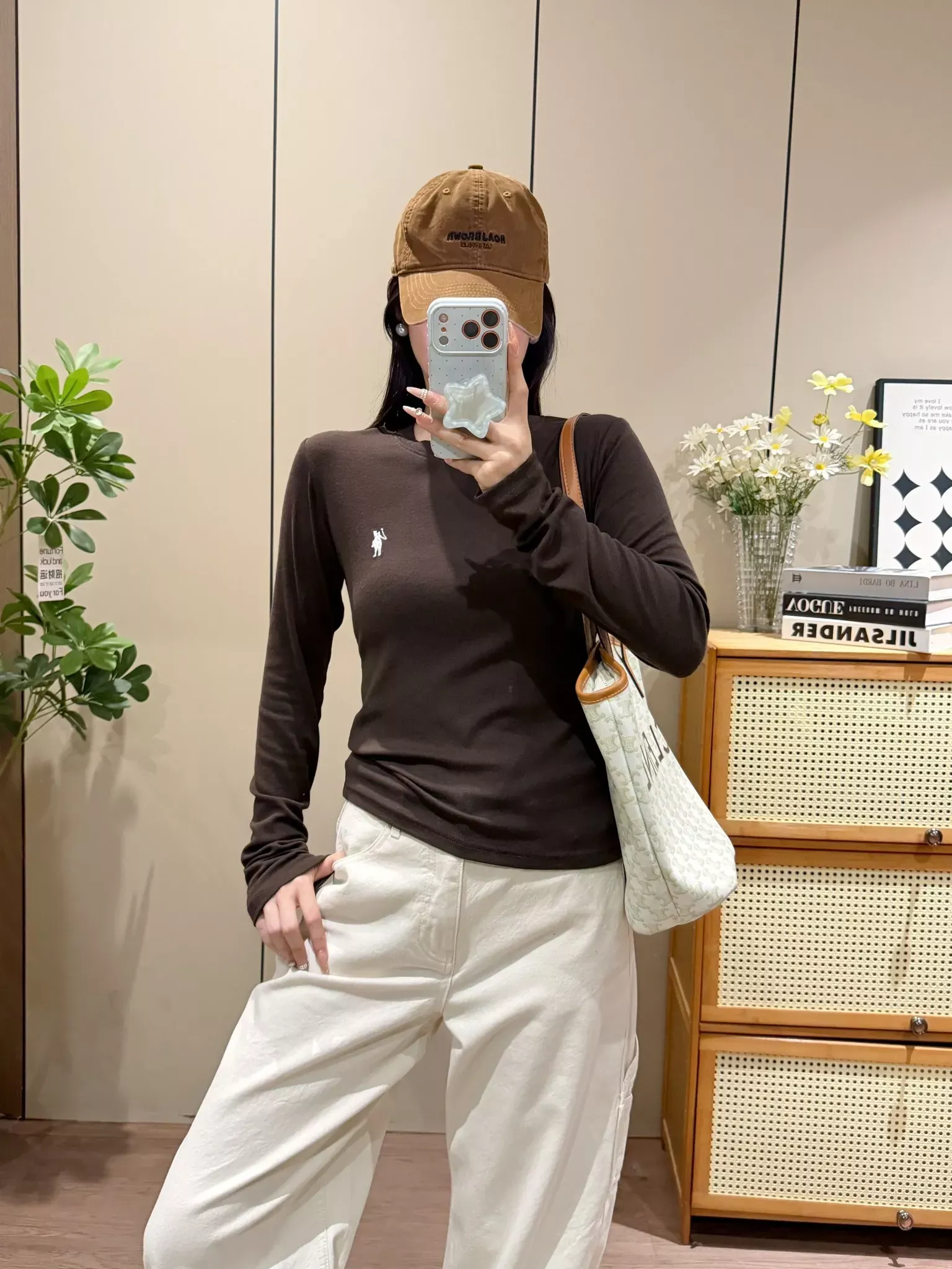 랄프로렌 전마 자수 슬림핏 여성용 긴소매 티셔츠 상세 이미지 48