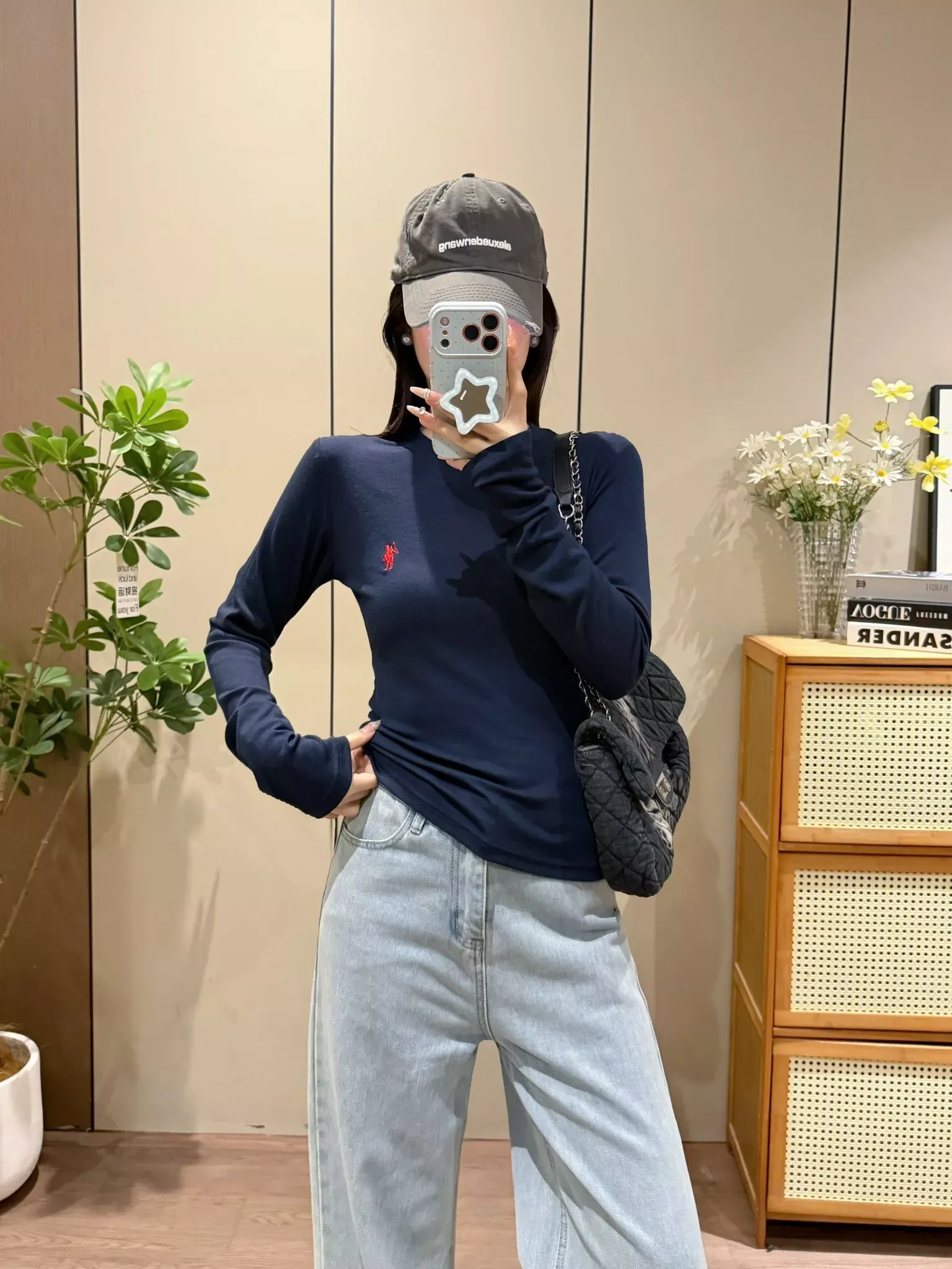 랄프로렌 전마 자수 슬림핏 여성용 긴소매 티셔츠 상세 이미지 60