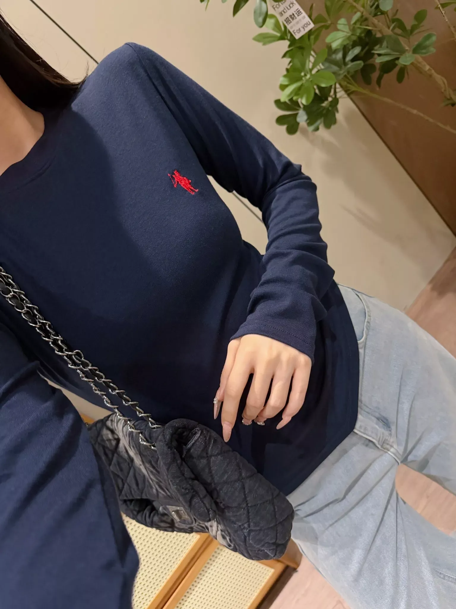 랄프로렌 전마 자수 슬림핏 여성용 긴소매 티셔츠 상세 이미지 63