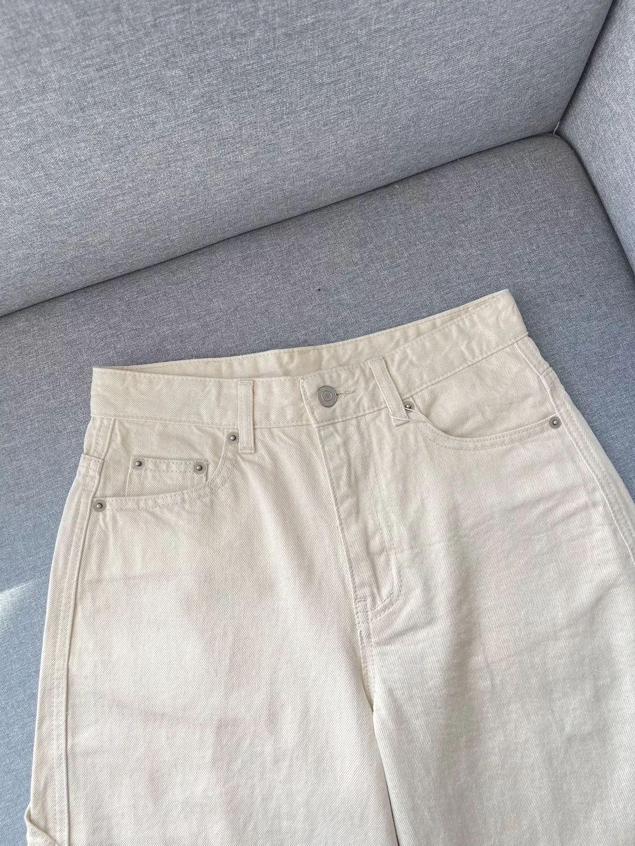 모앤코 미백 워싱 와이드 여성용 데님 팬츠 상세 이미지 16