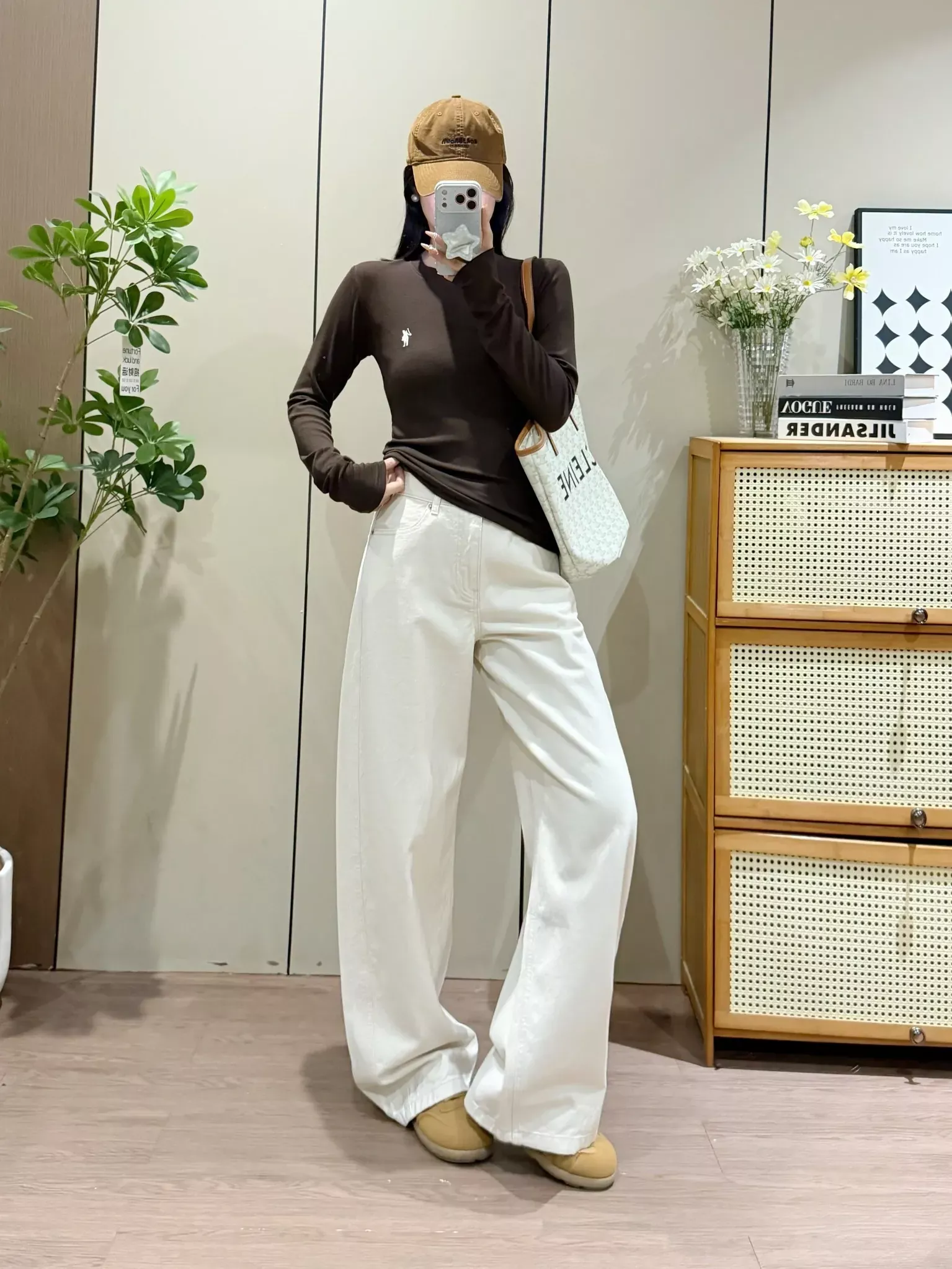 모앤코 미백 워싱 와이드 여성용 데님 팬츠 상세 이미지 31
