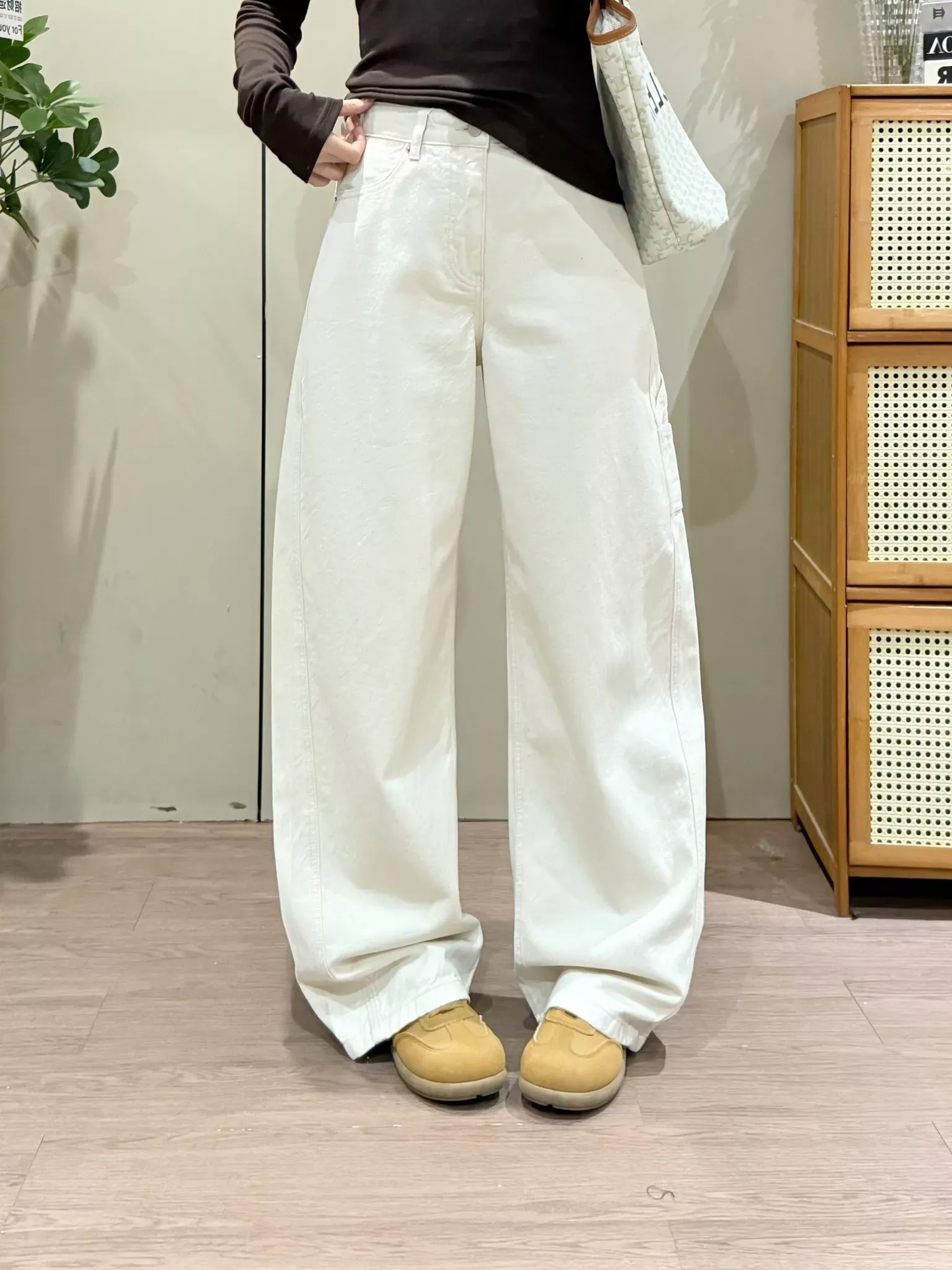 모앤코 미백 워싱 와이드 여성용 데님 팬츠 상세 이미지 33