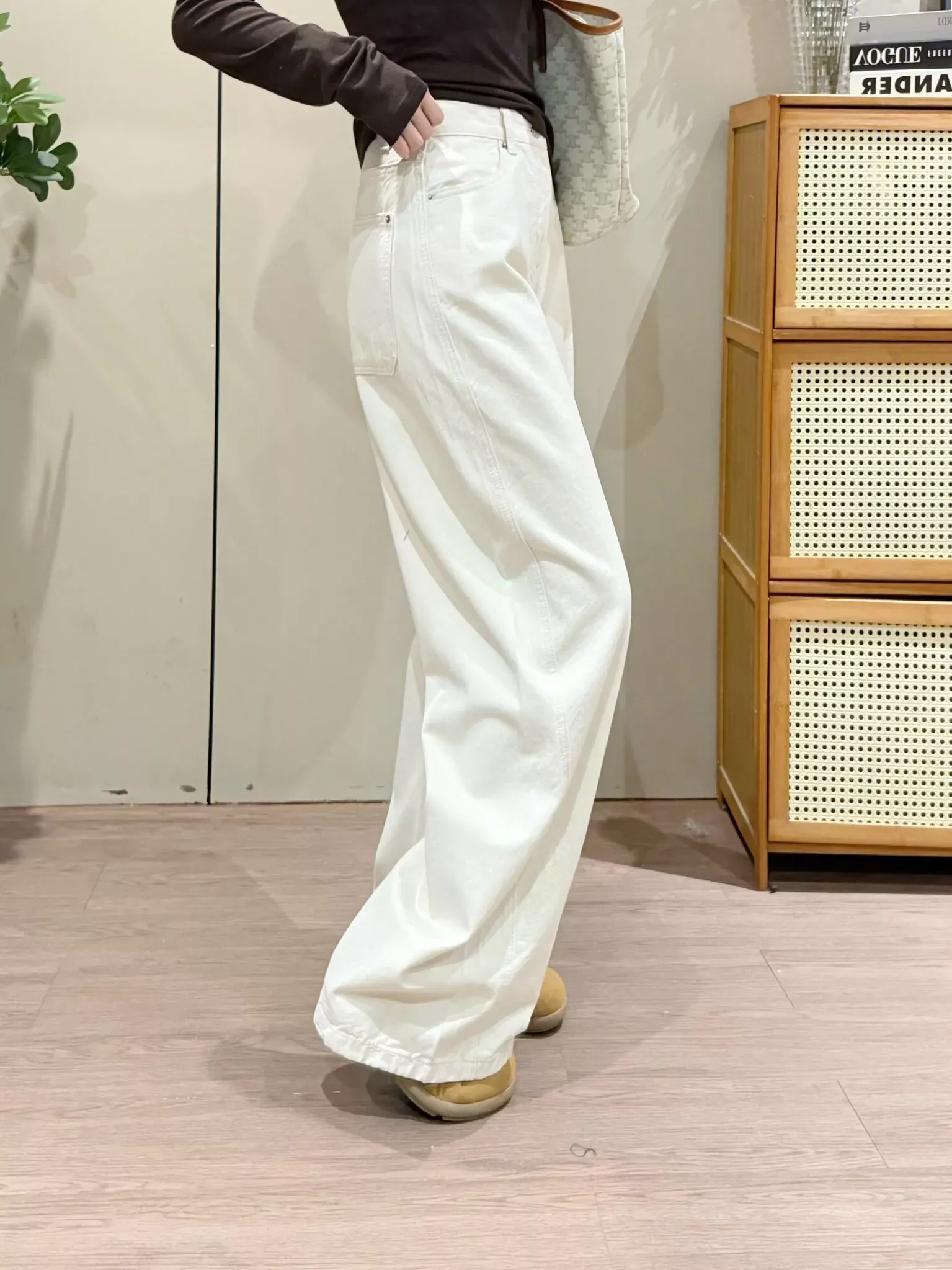 모앤코 미백 워싱 와이드 여성용 데님 팬츠 상세 이미지 35