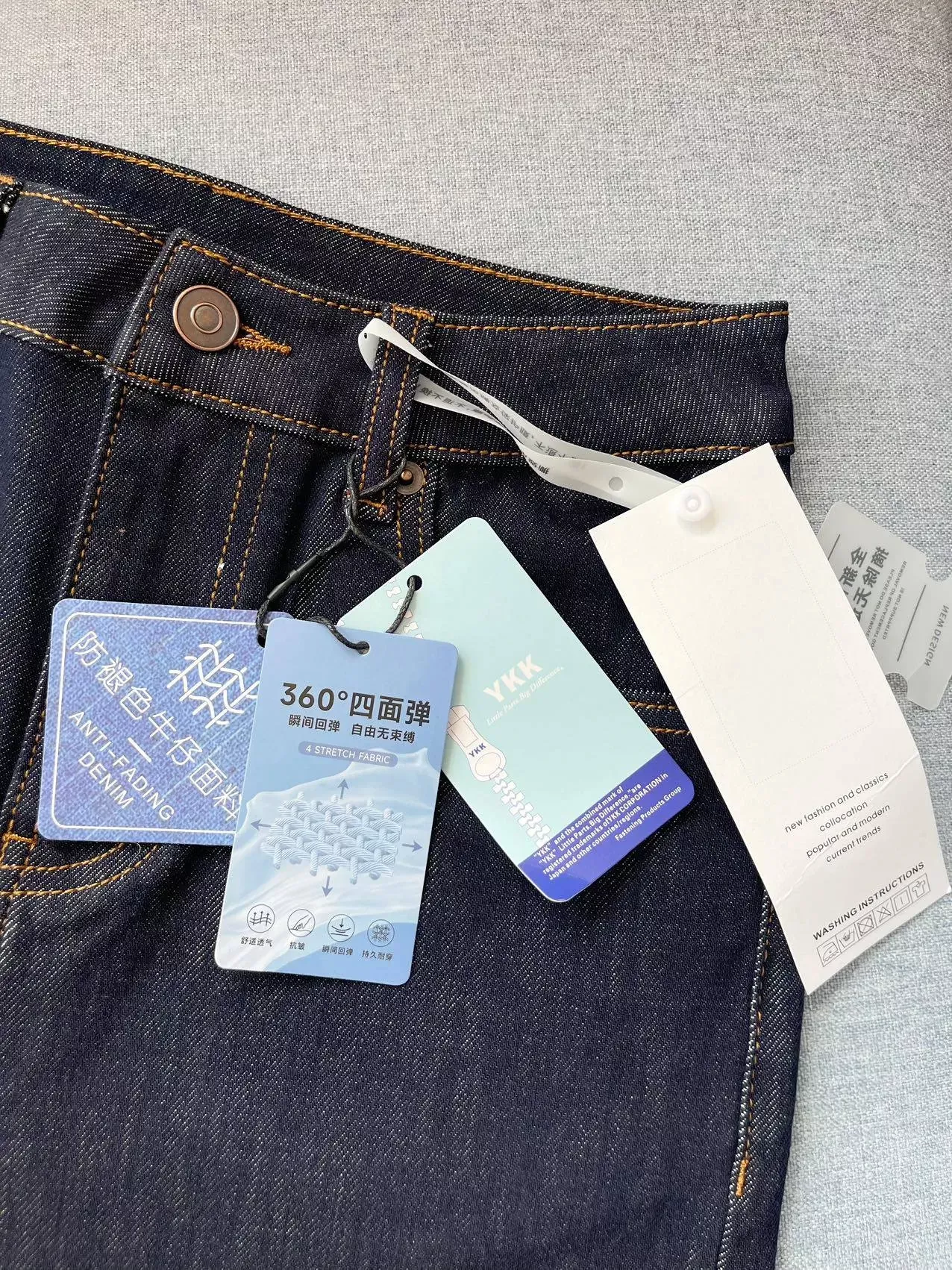 더로우 딥블루 스트레이트 여성용 데님 팬츠 상세 이미지 26