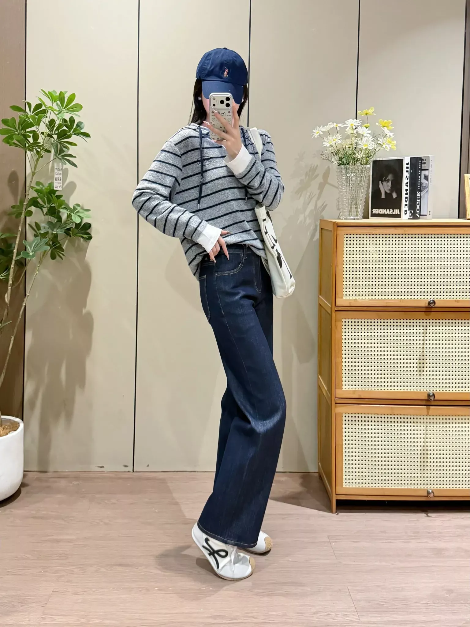 더로우 딥블루 스트레이트 여성용 데님 팬츠 상세 이미지 29