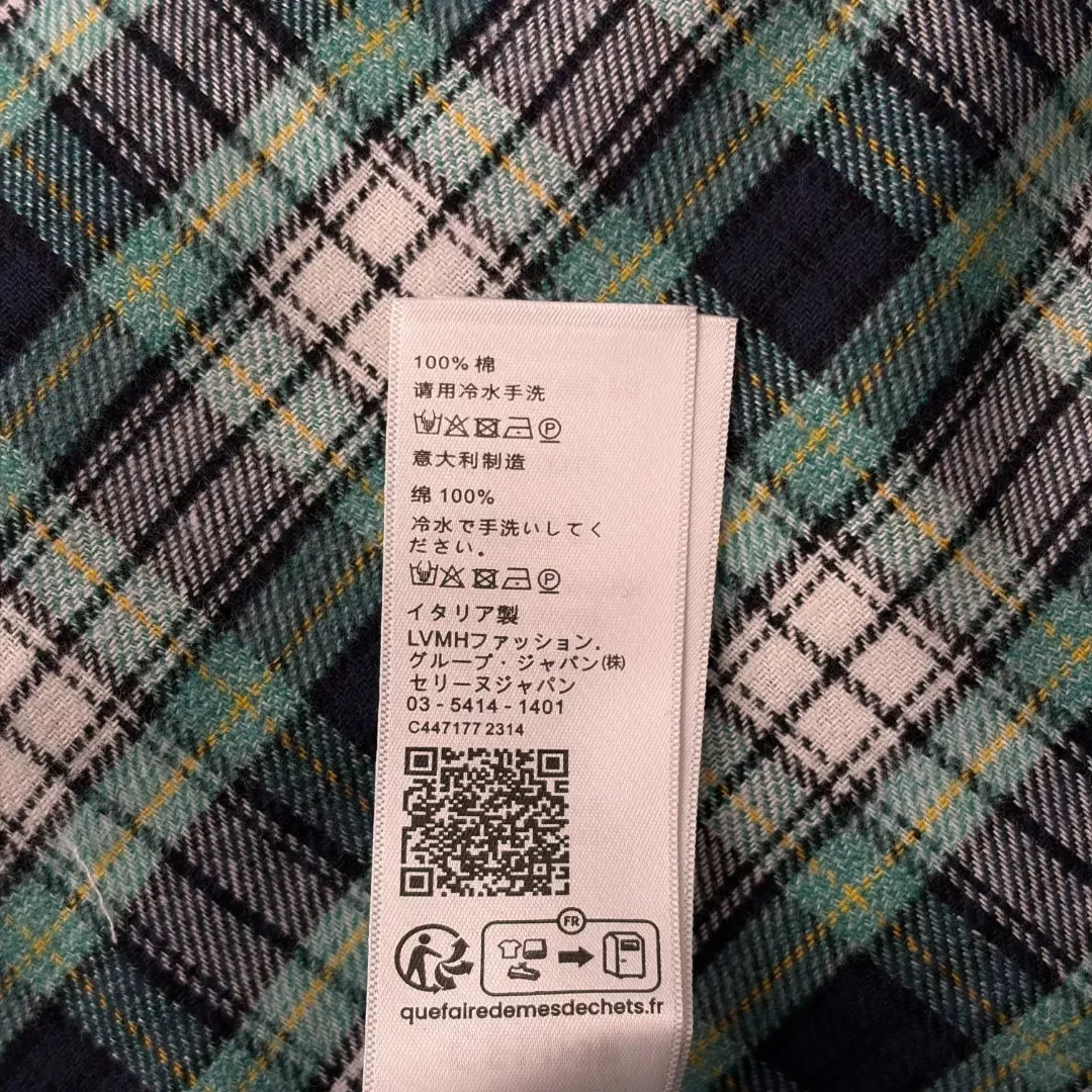 셀린느 배색 체크 포켓 여성용 긴소매 셔츠 상세 이미지 9