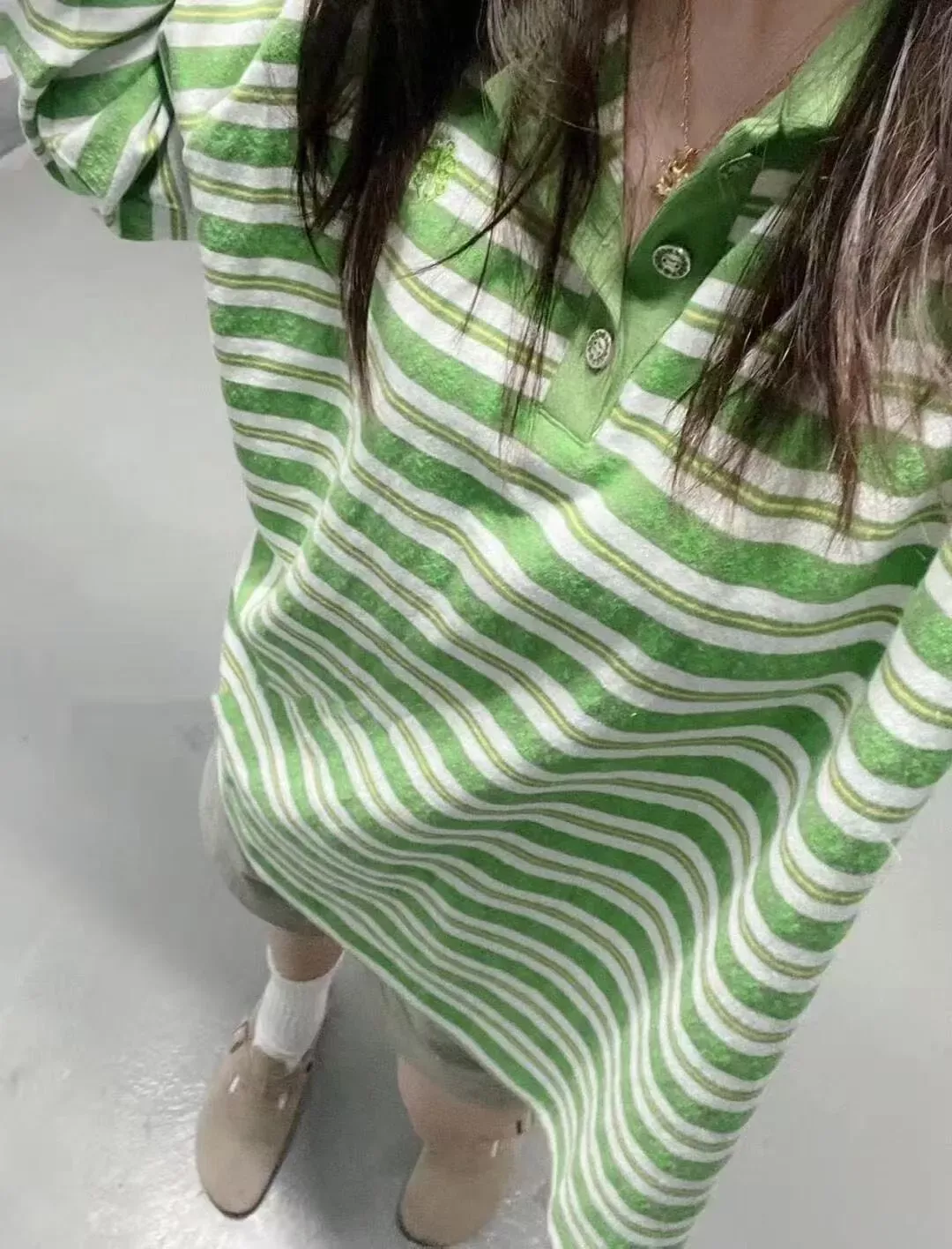 크롬하츠 십자가 스트라이프 여성용 긴소매 티셔츠 상세 이미지 23