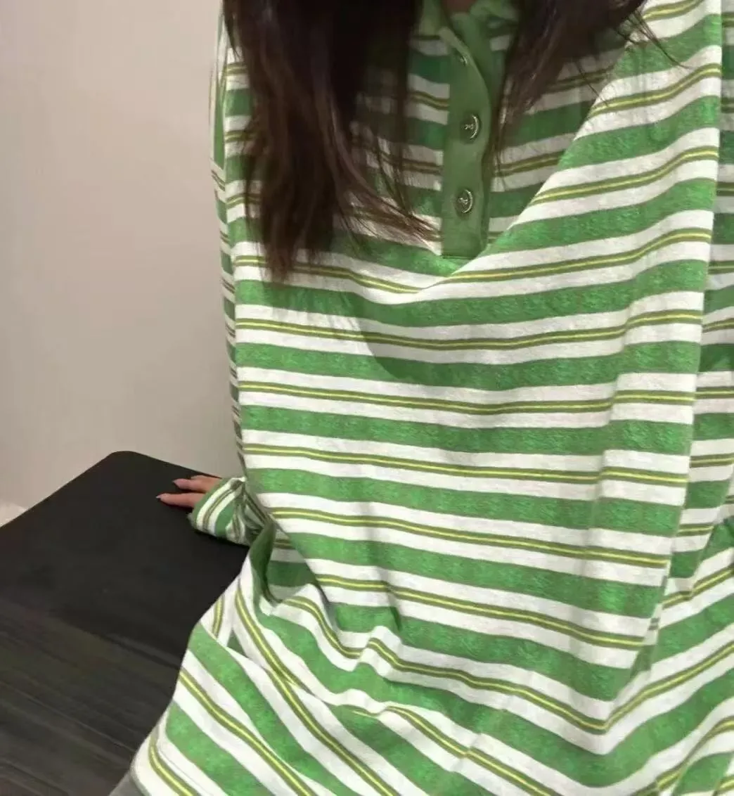 크롬하츠 십자가 스트라이프 여성용 긴소매 티셔츠 상세 이미지 24