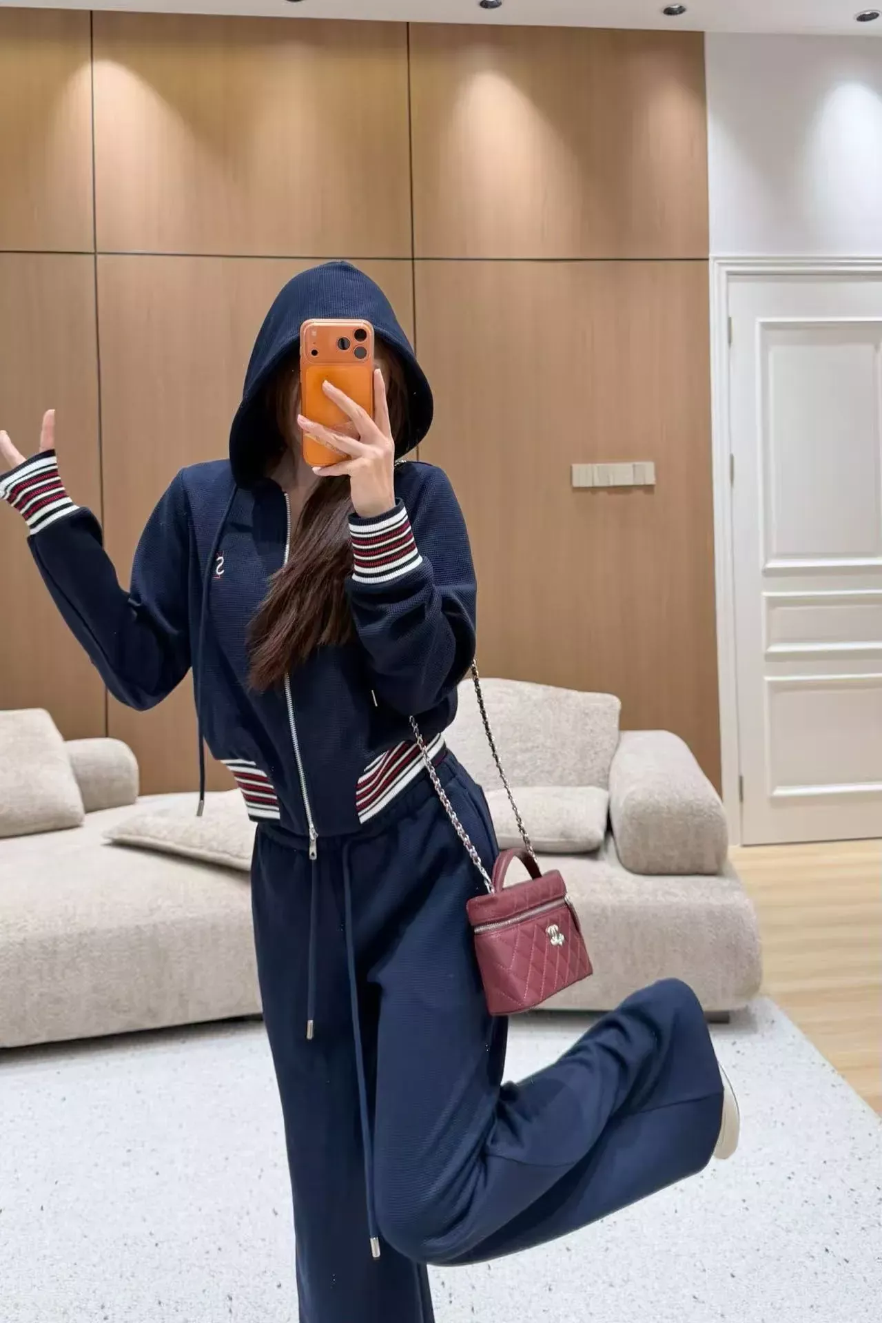 입생로랑 자수 후드 집업 여성용 상하의 세트 상세 이미지 22