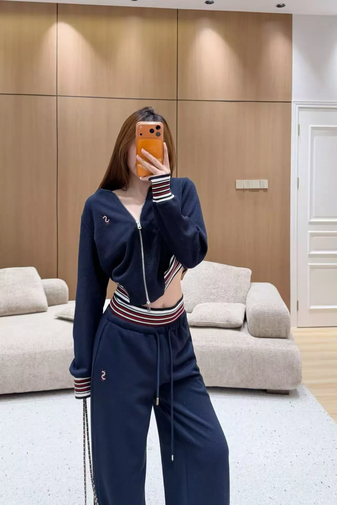 입생로랑 자수 후드 집업 여성용 상하의 세트 상세 이미지 23