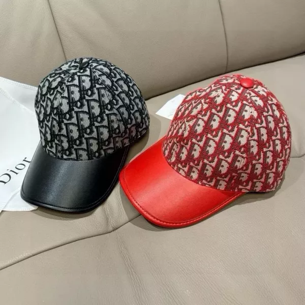 디올 오블리크 캔버스 가죽 볼캡