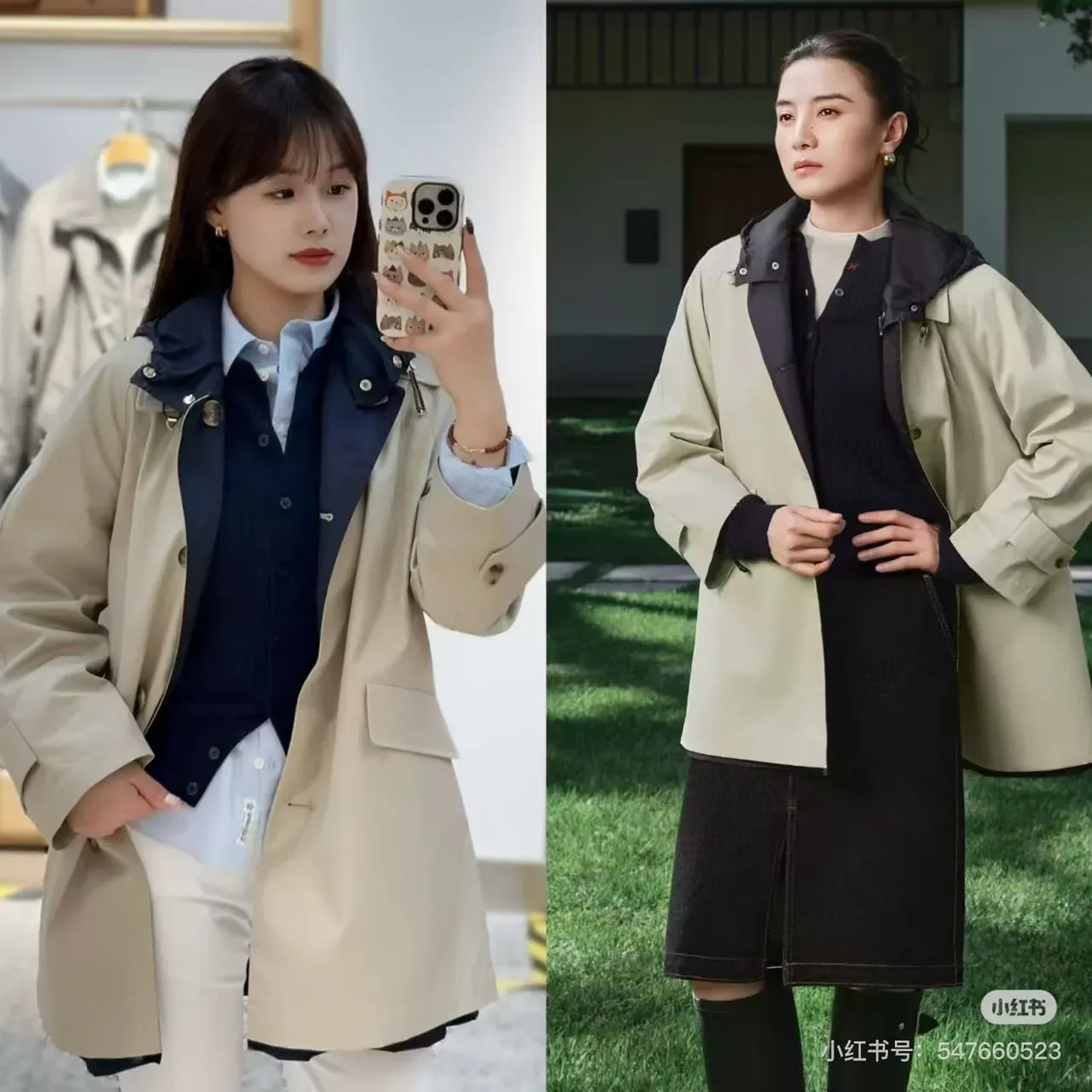 헤지스 양면 후드 코튼 하프 재킷 상세 이미지 14