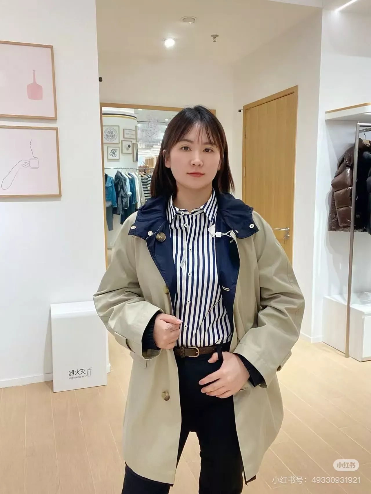 헤지스 양면 후드 코튼 하프 재킷 상세 이미지 39