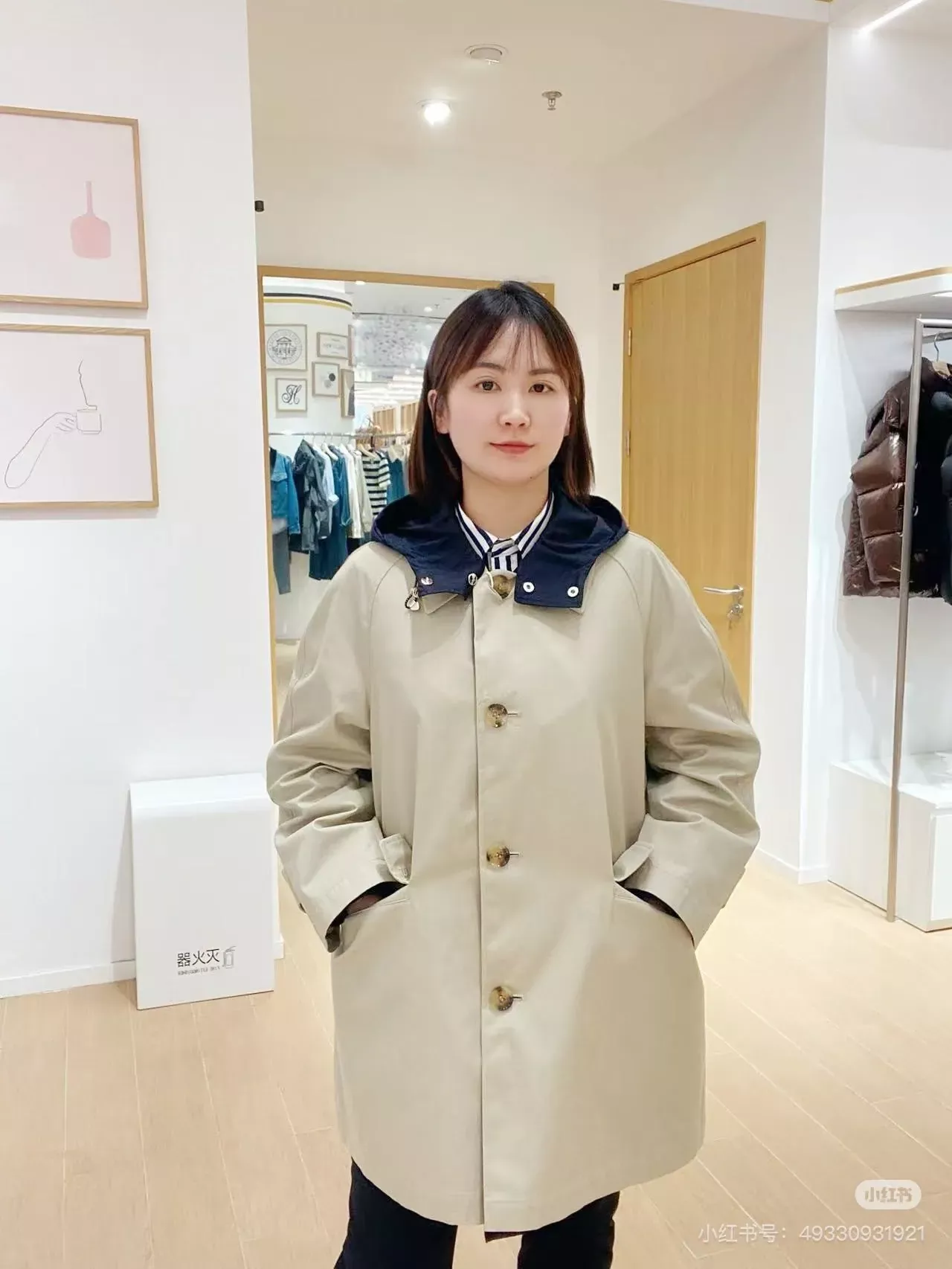 헤지스 양면 후드 코튼 하프 재킷 상세 이미지 40