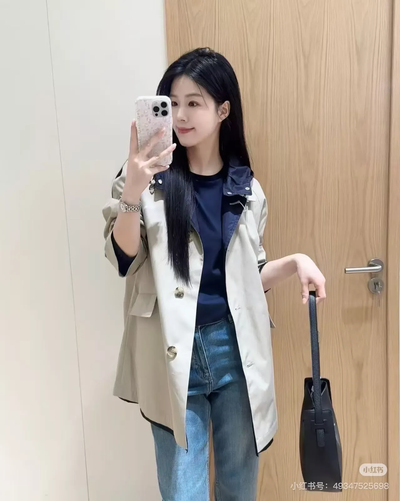 헤지스 양면 후드 코튼 하프 재킷 상세 이미지 41