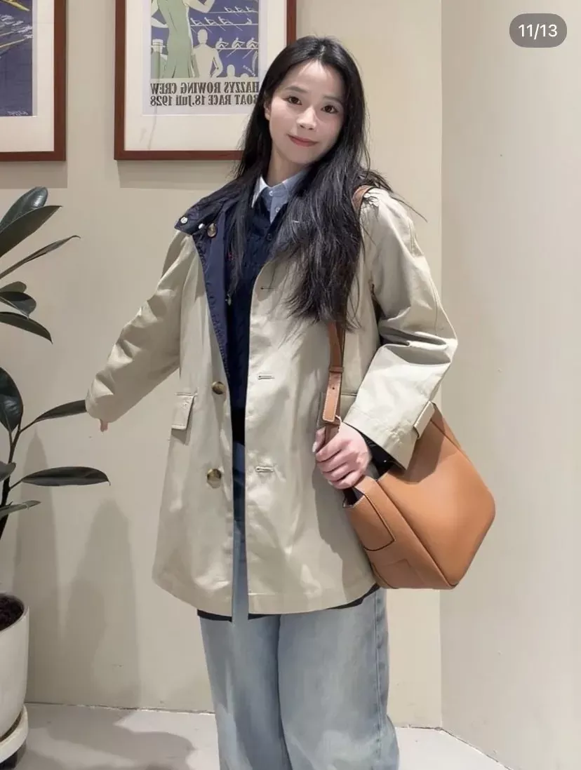헤지스 양면 후드 코튼 하프 재킷 상세 이미지 46