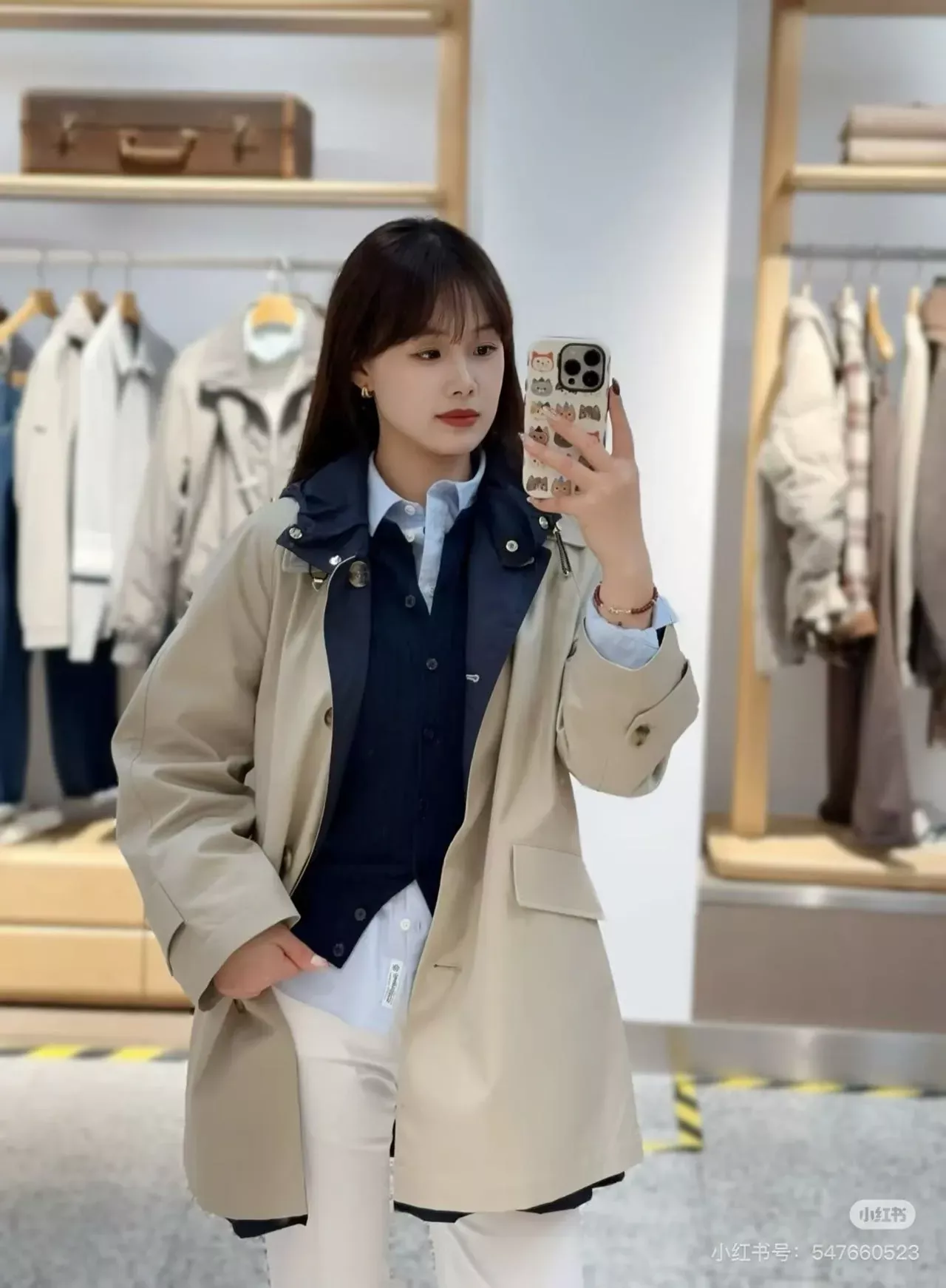 헤지스 양면 후드 코튼 하프 재킷 상세 이미지 48