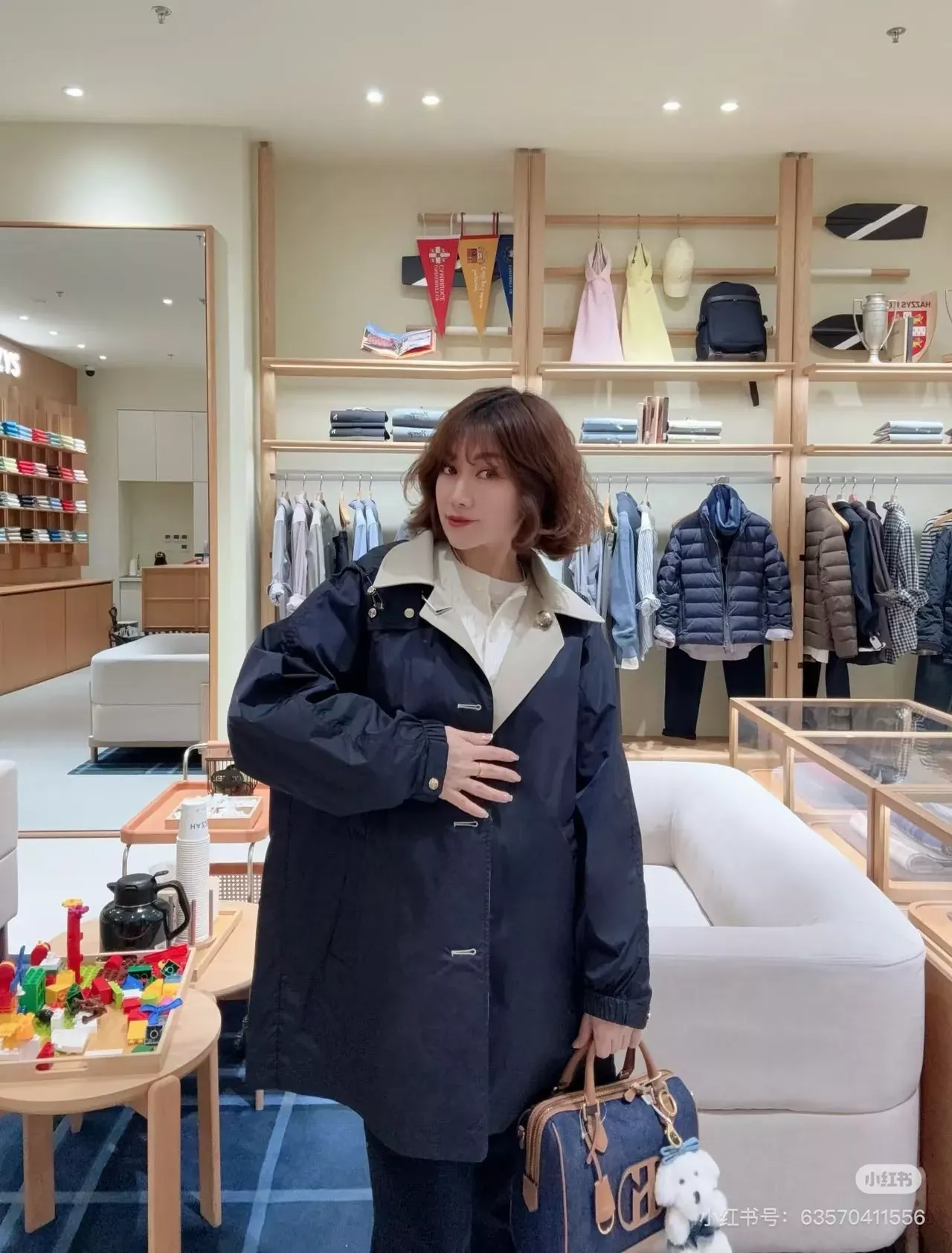 헤지스 양면 후드 코튼 하프 재킷 상세 이미지 54
