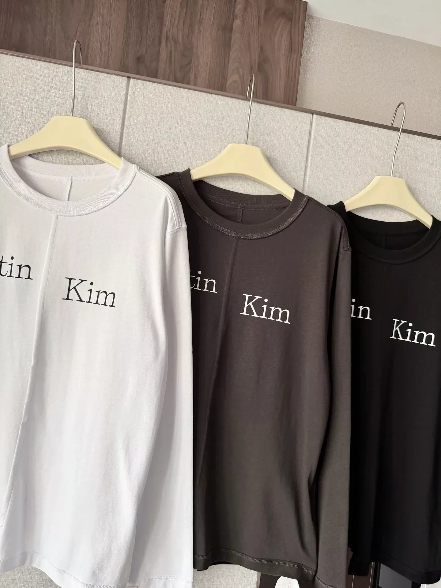 마뗑킴 해체 절개 언밸런스 여성용 긴소매 티셔츠 상세 이미지 11