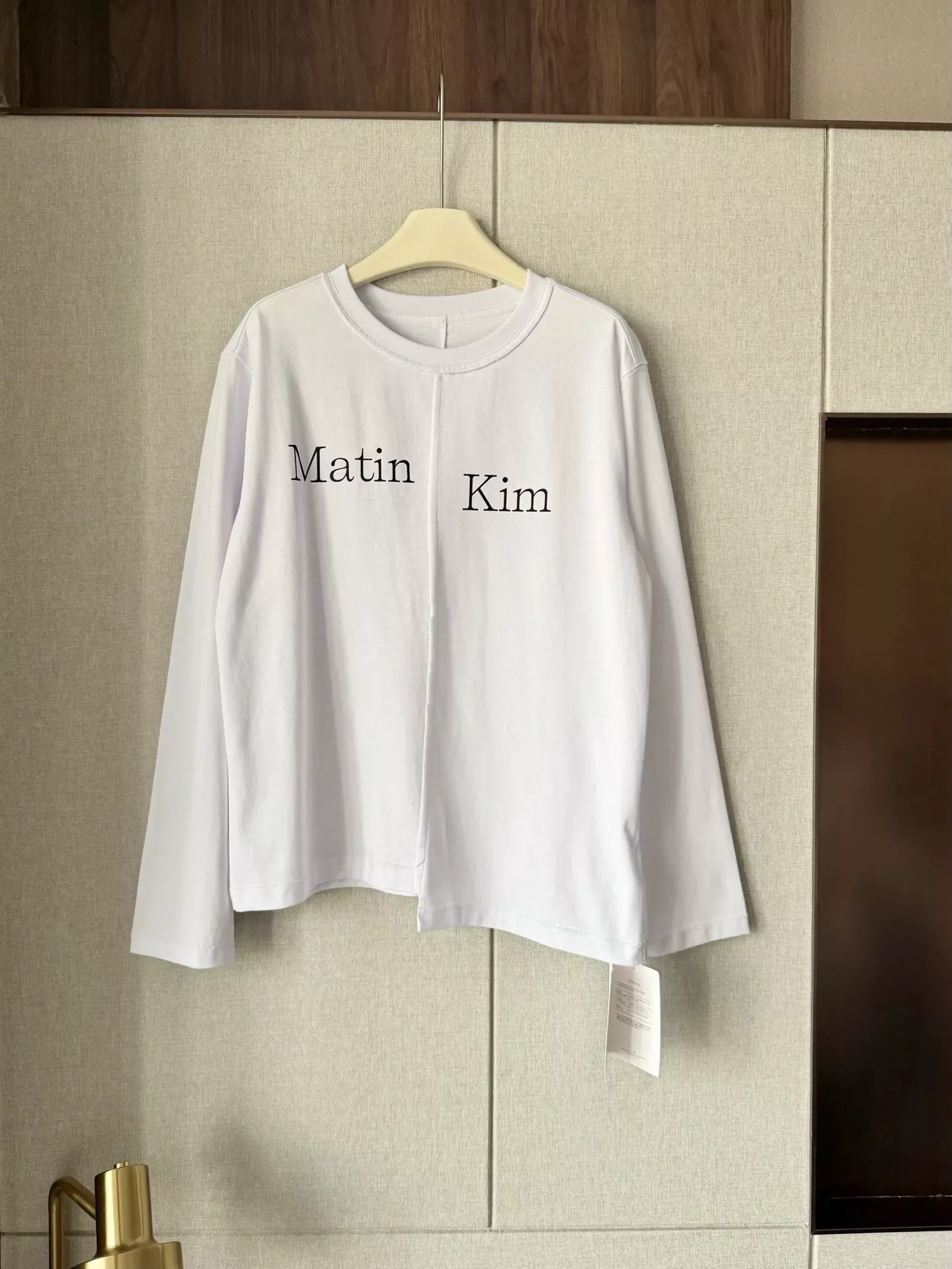 마뗑킴 해체 절개 언밸런스 여성용 긴소매 티셔츠 상세 이미지 13