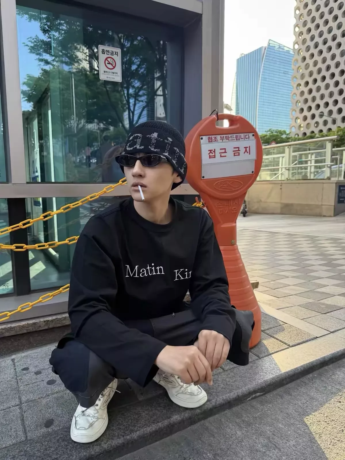 마뗑킴 해체 절개 언밸런스 여성용 긴소매 티셔츠 상세 이미지 4